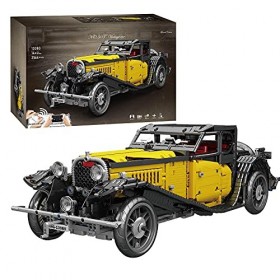 Barm Ensemble de Construction de Voitures Classiques Technic, Brique de Jouets de modèle de Voiture de Sport rétro, Bloc de C