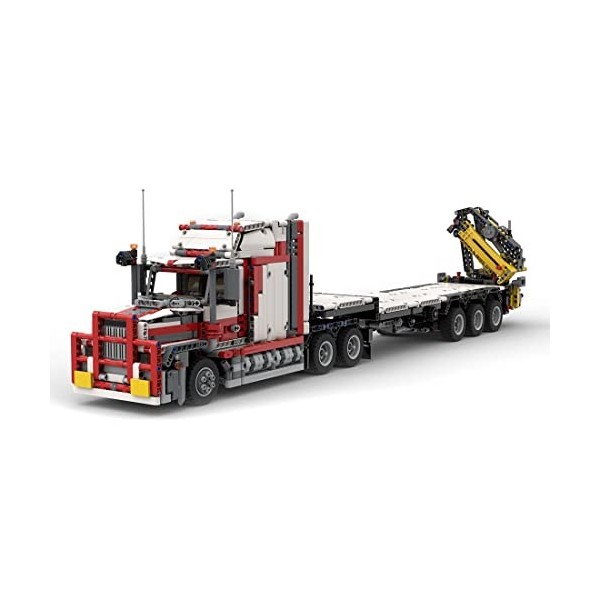 MERK Technique Crane Truck Logging Truck pour camion NG-1632 Titan Grand Custom Building Blocks, MOC Set – Compatible avec Le