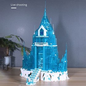 WangSiwe Dessin Animé Lumière Glace Cristal Château Modèle Blocs Ensemble Blocs de Construction 2247 Pièces Bricolage Jouets 