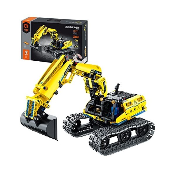 YANYUESHOP Kit de Construction de Pelle Technique - 1106 véhicules de Construction de Pelle télécommandés avec Moteur et cont