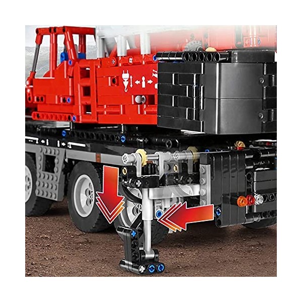 FYHCY Blocs de Construction de Grue Technique, Double télécommande avec 8 Moteurs, modèle de Grue géante Mold King 13107, 259