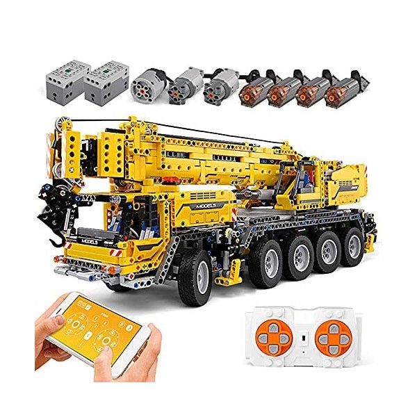 FYHCY Blocs de Construction de Grue Technique, Double télécommande avec 8 Moteurs, modèle de Grue géante Mold King 13107, 259