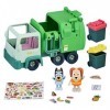 Bluey Set de Jeu Camion Poubelle avec Figurines articulées de 6,3 cm