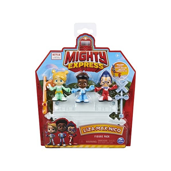 Mighty Express Lot de 3 Figurines pour Enfant - avec Rail et barrière, pour compléter Les Kits de Jeu Mighty Express à partir