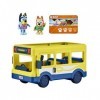 Bluey Ensemble de Jeu de véhicule de Bus de Ville et de Figurines Officielles, avec Deux Figurines et Bingo à Collectionner d