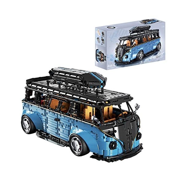 LAKIN Technique VW T2 Bus - Jeu de construction - 3299 + pièces 1/8 - Grand bus MOC - Compatible avec Lego Technic
