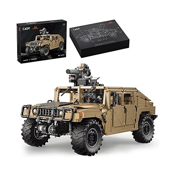 HYZH Jeu de construction pour véhicule tout-terrain Humvee CADA C61036W 3935 Briques de serrage 1:8 Jeu de construction compa