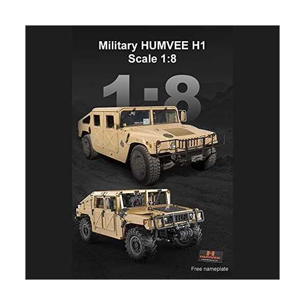 HYZH Jeu de construction pour véhicule tout-terrain Humvee CADA C61036W 3935 Briques de serrage 1:8 Jeu de construction compa