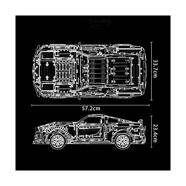 Auspcers Technic Voiture de Sport Jeu de Construction, 3386 Pièces Shelby GT500 2.4Ghz/APP Télécommande avec Moteur, Voiture 