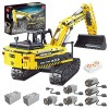 KAML Technic Grue Camion Blocs de Construction, 2.4Ghz/APP RC Électrique Grue Télécommandé avec et Moteur, Jeu de Constructio