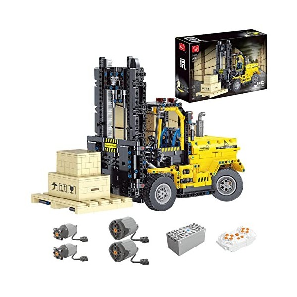 KAML Technic Grue Camion Blocs de Construction, 2.4Ghz/APP RC Électrique Grue Télécommandé avec et Moteur, Jeu de Constructio