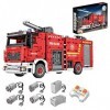 LAKIN Briques de construction de camion de pompiers technique, 2,4 GHz/APP RC modèle de camion, compatible avec Lego, 2888 pi