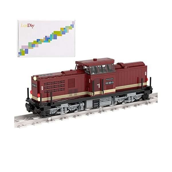YOU339 Jeu de blocs de construction allemands - Télécommande locomotive - Moteur à combustion BR110 - Compatible avec Lego 1
