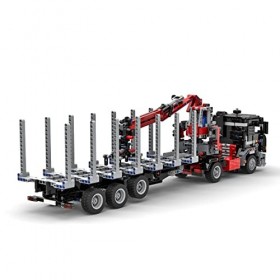 Cospro Technical Series Remorque à bûches avec grue pour camion TurboStar190-42, compatible Lego Technic, véhicule collection