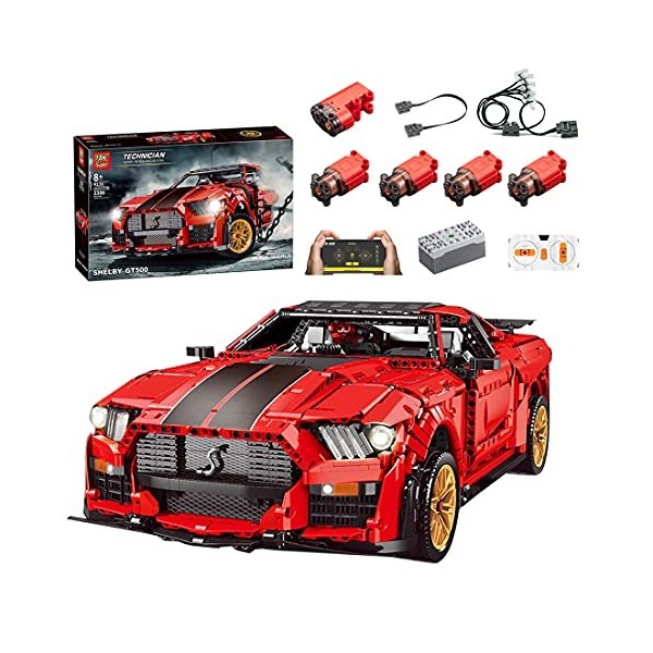 WangSiwe Technic Voiture de Sport, 3386 Pièces Kit de Construction Pour Frod Mustang Shelby Gt500 Modèle, Ensembles de Blocs 