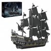 LAKIN Modèle de bateau pirate - Briques de construction MOC - Bateau pirate noir perle - 13111 - Kit de construction de voili