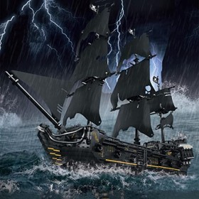 LAKIN Modèle de bateau pirate - Briques de construction MOC - Bateau pirate noir perle - 13111 - Kit de construction de voili