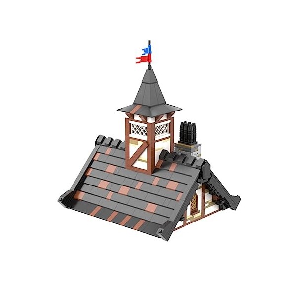 EnWind Modèle de maison médiévale Tudor, kit de maison de pirate, blocs de construction modulaires, compatibles avec larchit