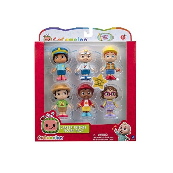 CoComelon JWC0223 Lot de 6 Figurines de Jeu Career Friends JWC0223 - Jouets pour Enfants, Tout-Petits et Enfants dâge présco