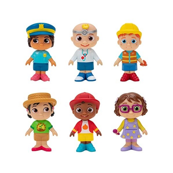 CoComelon JWC0223 Lot de 6 Figurines de Jeu Career Friends JWC0223 - Jouets pour Enfants, Tout-Petits et Enfants dâge présco