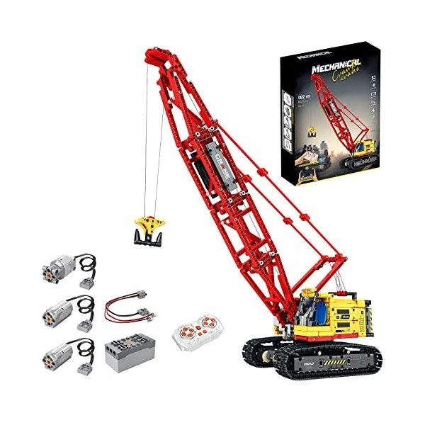 YANYUESHOP Kit de Construction de Grue Technic - 1205 véhicules de Construction de grues sur chenilles télécommandées avec Mo
