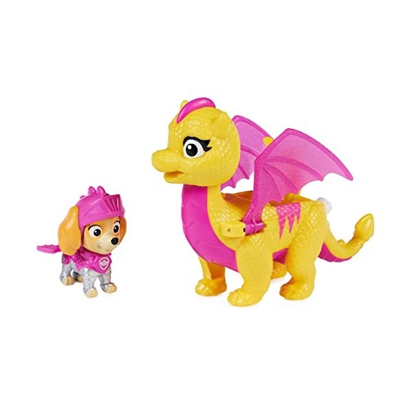 PAW PATROL, Ensemble de Figurines daction de Marshall et Dragon Jade de Rescue Knights - Jouets pour Enfants à partir de 3 A