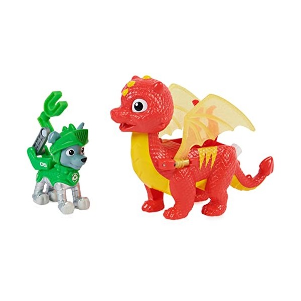 PAW PATROL, Ensemble de Figurines daction de Marshall et Dragon Jade de Rescue Knights - Jouets pour Enfants à partir de 3 A