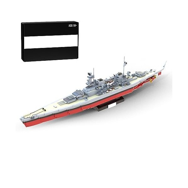 Bismarck Cuirassé Kit de construction 2686 pièces Military WWII Navire de guerre militaire allemand Modèle de cuirassé marin MOC Kit de modélisation militaire Kit de construction cadeau pour adultes Bismarck Cuirassé Kit de construction 2686 pièces Military WWII Navire de guerre militaire allemand Modèle de cuirassé marin MOC Kit de modélisation militaire Kit de construction cadeau pour adultes