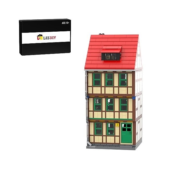 YOHOU Kit de modélisme, maison à colombages n° 3 architecture blocs de construction, jouet de construction, compatible avec l