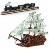 ASSA Technic Kit de construction de bateau pirate médiéval 3658 pièces + blocs de construction avancés, compatible avec LEGO 