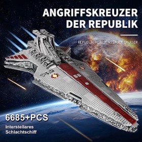 YESHIN 21005 Grand croiseur dattaque de Destroyer de Technologie, 6685 pièces modèle de croiseur Spatial de Technologie, Blo
