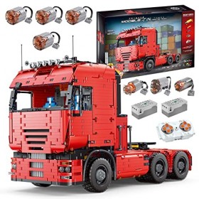 YESHIN 19005 pièces de Camion dingénierie, 4825 pièces remorque pneumatique modèle de Grande remorque avec télécommande et 7