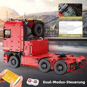 YESHIN 19005 pièces de Camion dingénierie, 4825 pièces remorque pneumatique modèle de Grande remorque avec télécommande et 7