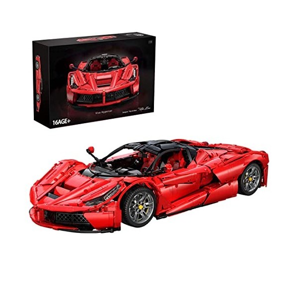 KAML Technic Voiture de Sport Jeu de Construction, 1:8 Modèle de Rouge Voiture à Collectionner, 4739 Pièces Blocs de Construc