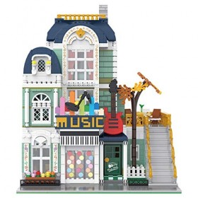 YANYUESHOP Blocs de Construction de Maison - 3005 pièces Vue sur la Rue du Magasin de Musique, Ensemble de Construction modul