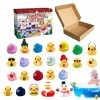 Calendrier De LAvent De Noël 2023 | 24 Canards En Caoutchouc Jouets Jouets De Bain De Canard En Caoutchouc 24 Jours Calendri