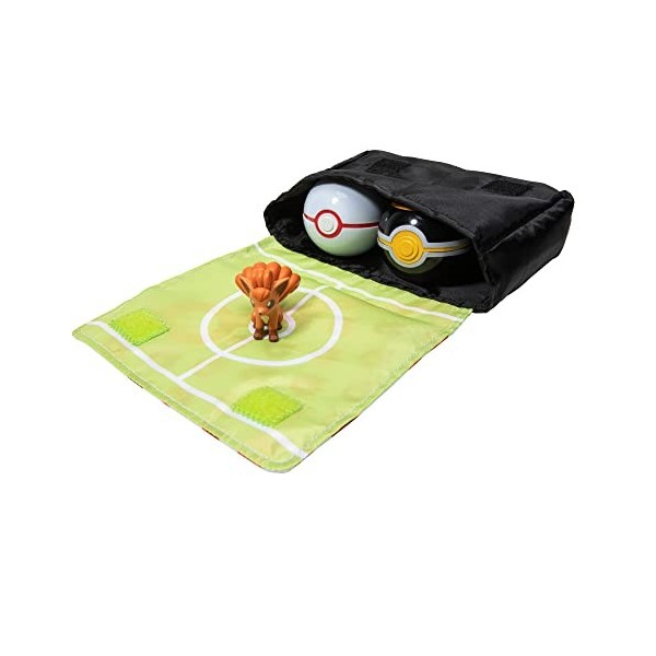 Pokèmon PKW2713 Clip N GO Bandolier Ensemble Comprenant Une Figurine de Combat Vulpix de 5,1 cm avec des Accessoires de Bal