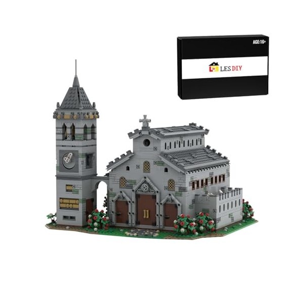 WUBA Architecture médiévale cathédrale médiévale - Kit de construction modulaire pour adultes, cathédrale de rue - Modèle de 