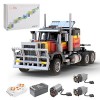 WUBA Lot de 1542 blocs de construction semi-remorques - Modèle de camion Tech classique avec suspension fonctionnelle et cabi