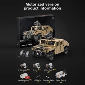 Ensemble Construction Tout-Terrain pour Humvee H1, Kit Modèle Véhicule Tout-Terrain Master C61036w Hummer Compatible avec Leg