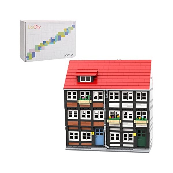 TYFUN Blocs de construction modulaire pour maison, 2179 pièces, modèle de maison à colombages, kits de jouets de construction