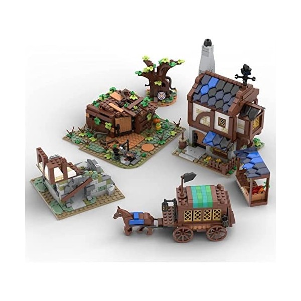 Ensembles de construction de jouets, modèle de briques de style médiéval, MOC-120736 Kit de blocs de construction de château 