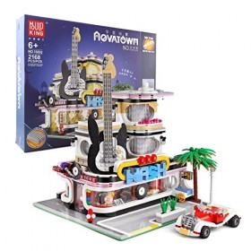 16002 Maison, 2168 pièces LED grand modèle modulaire guitare magasin avec éclairage, blocs de serrage modèle de construction 