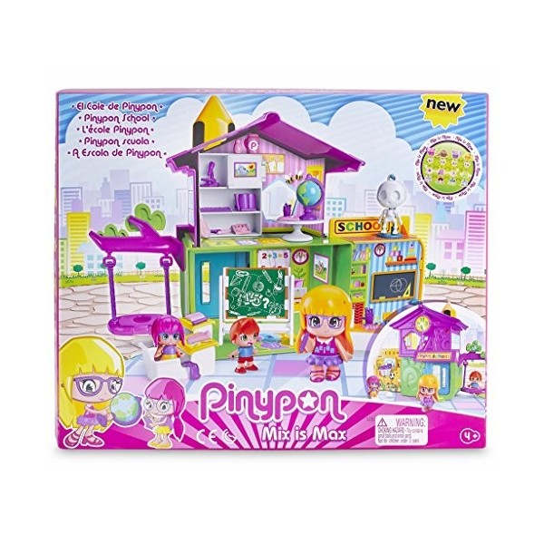 Pinypon- School with Figure - Ensemble de jeu amusant avec salle de classe, laboratoire et plus encore