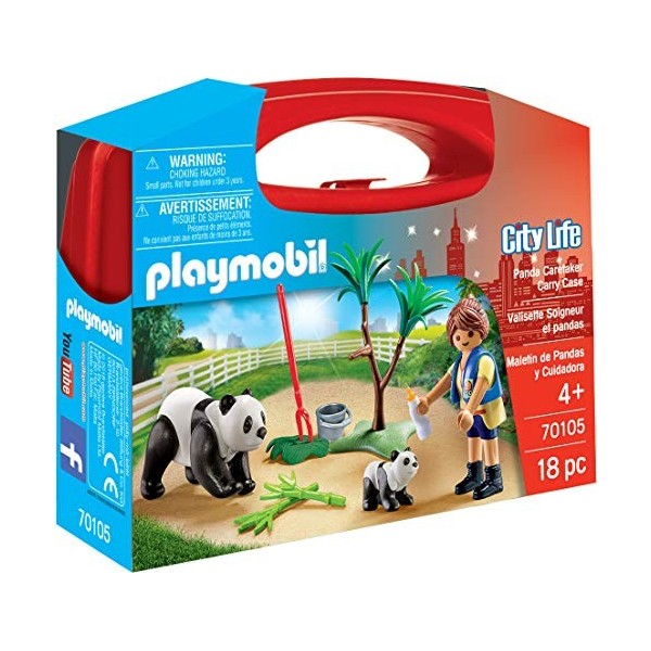 Playmobil 70105 City Life Panda Caretaker Large Carry Case Set 21.0 x 5.5 x 16.3 cm, Multicolor