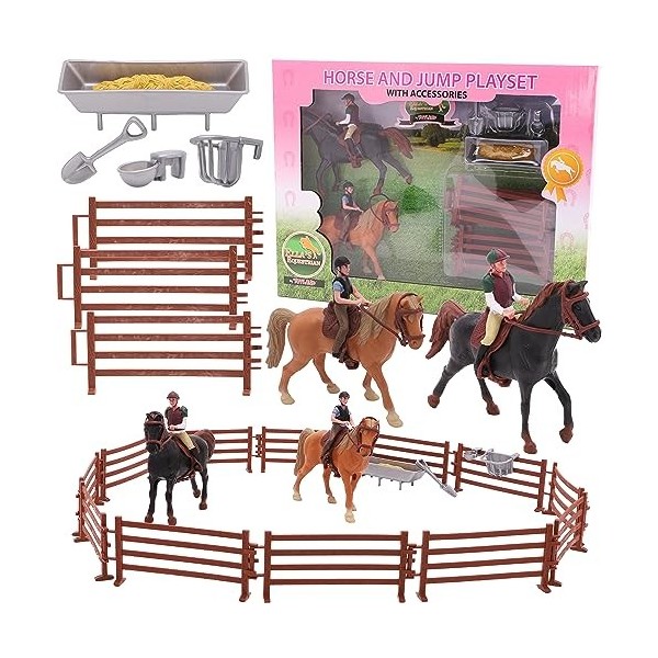 Toyland® - Ensemble de Jeu avec clôture pour Chevaux et sauts - Jouets équestres