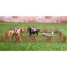 Toyland® - Ensemble de Jeu avec clôture pour Chevaux et sauts - Jouets équestres