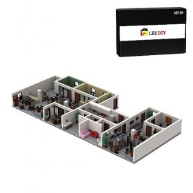 UNOR Kit de construction modulaire - Pour bâtiment de bureau - Modèle de montage - Cadeau de Noël créatif - Compatible avec l