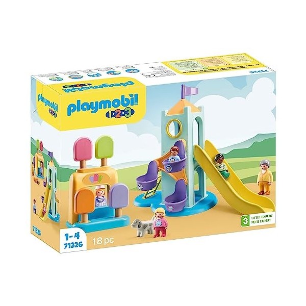 PLAYMOBIL 71326 1.2.3: Aire de Jeux avec Toboggan géant pour Les Tout-Petits afin de découvrir Les Fonctions de Base, Jouet p