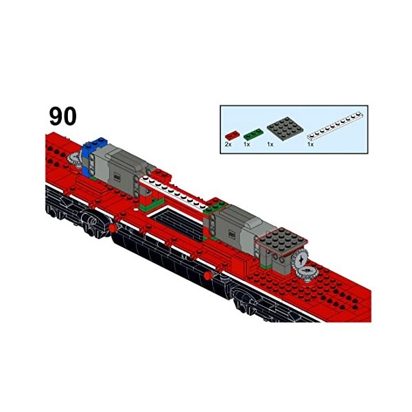 Denver Rio Grande Western SD40T-2 Lot de 1897 blocs de construction de train rétro, pour adultes, compatibles avec Lego